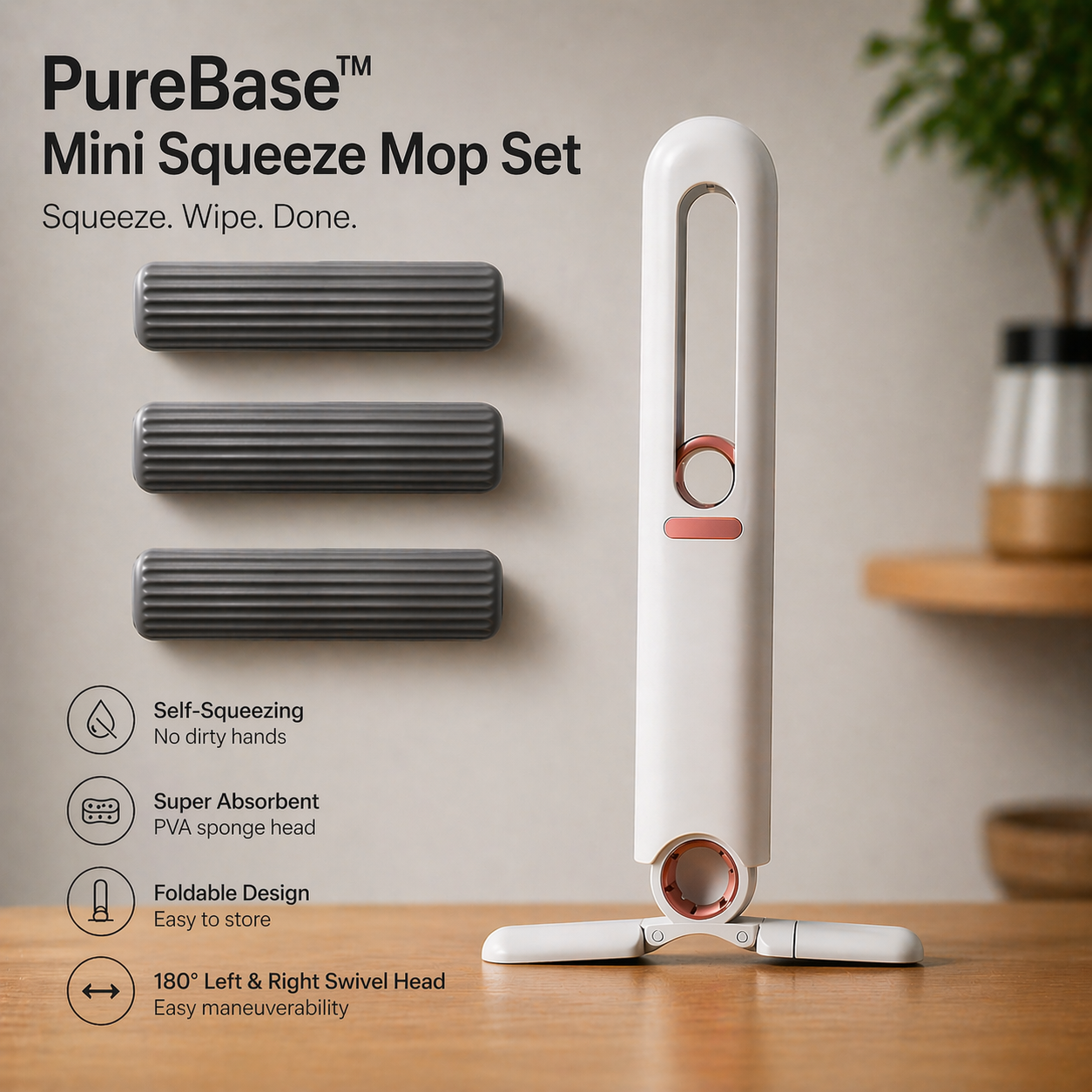 PureBase™ Mini Squeeze Mop Set